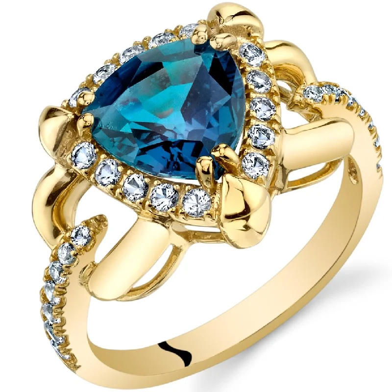 Gemstone rings featuring black diamonds for edgy shine -14k Yellow Gold 2.54ct Created Alexandrite and White Topaz Ring