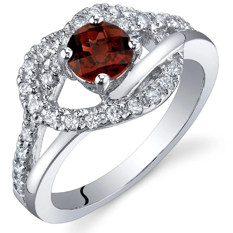 Artisan gemstone rings with unique stone craftsmanship -Sterling Silver 0.5 ct Garnet Birthstone Ring