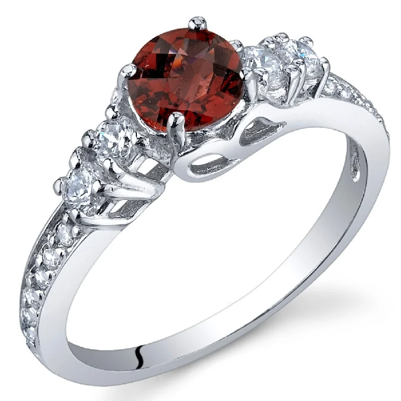 Gemstone rings featuring stretch bands for easy wear -Sterling Silver 0.5 ct Garnet Birthstone Ring