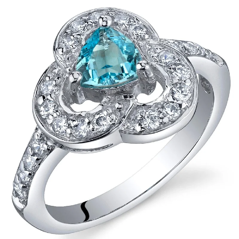 Gemstone rings featuring sunstone for warm stone radiance -Sterling Silver 0.5 ct Swiss Blue Topaz Birthstone Ring