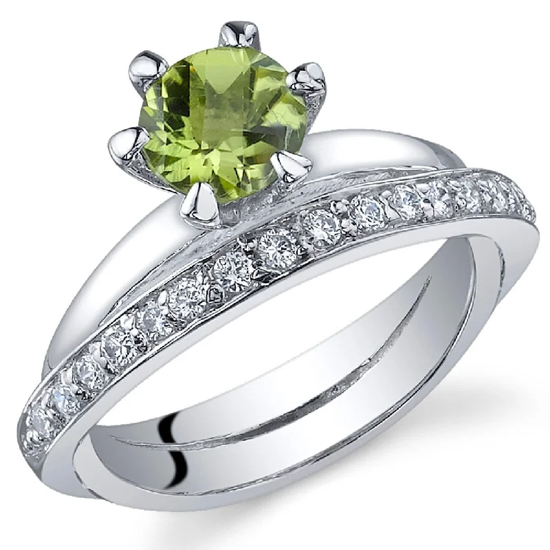 Luxe gemstone rings showcasing dazzling oversized stone brilliance -Sterling Silver 0.75 ct Peridot Birthstone Ring