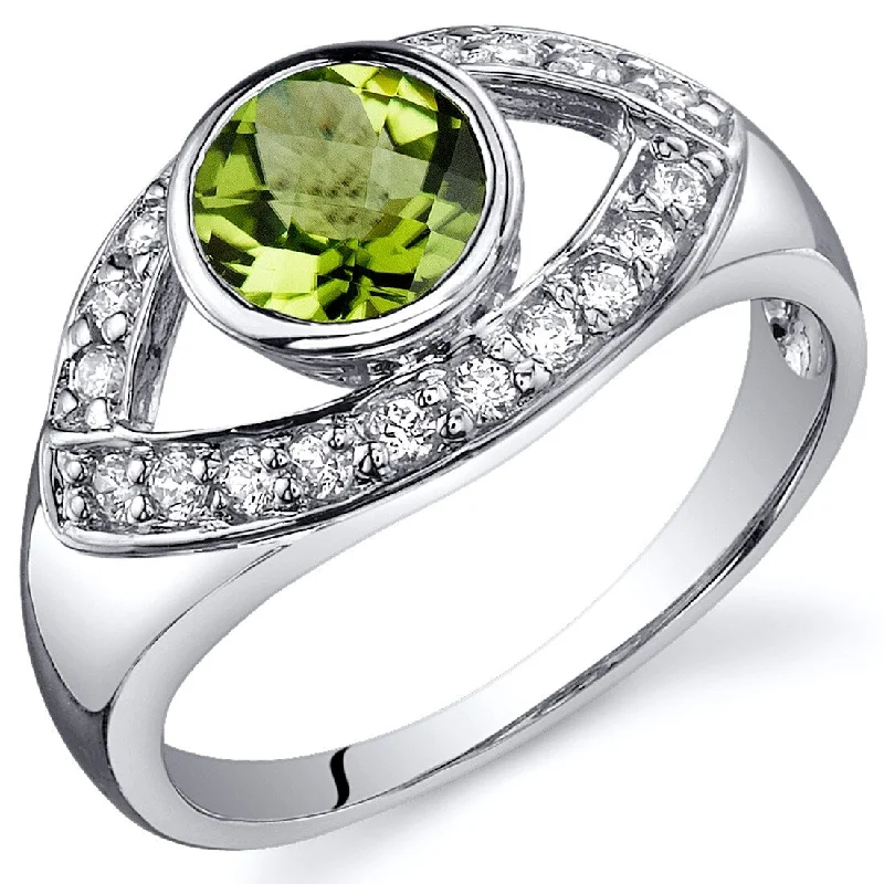 Oversized gemstone rings designed for bold finger impact -Sterling Silver 0.75 ct Peridot Birthstone Ring