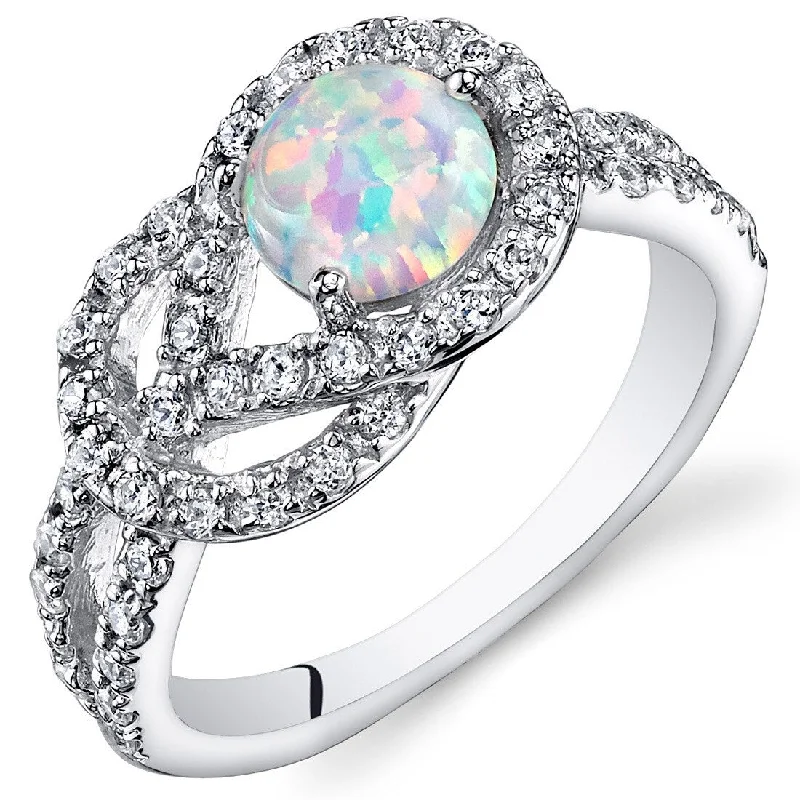 Gemstone rings featuring morganite for soft pink shine -Sterling Silver 0.75 ct White Opal Ring