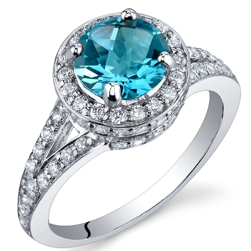 Modern gemstone rings with trendy stone designs -Sterling Silver 1.5 ct Swiss Blue Topaz Birthstone Ring