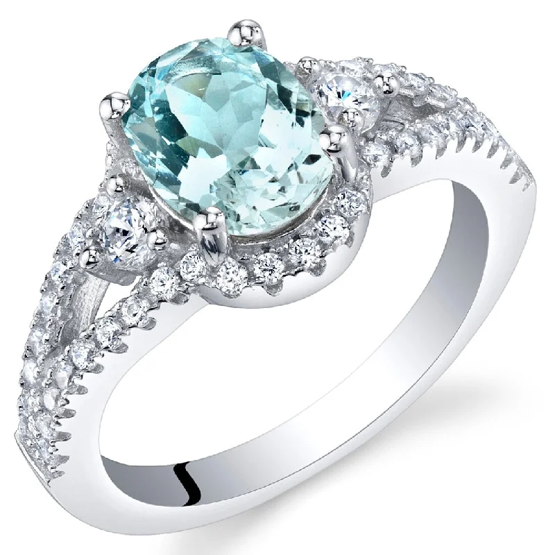 Affordable gemstone rings under fifteen dollars for gifts -Sterling Silver 1 ct Aquamarine Birthstone Ring