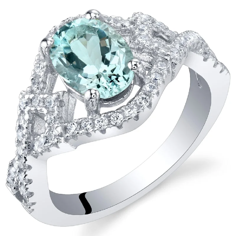 Gemstone rings inspired by vintage stone elegance -Sterling Silver 1 ct Aquamarine Birthstone Ring