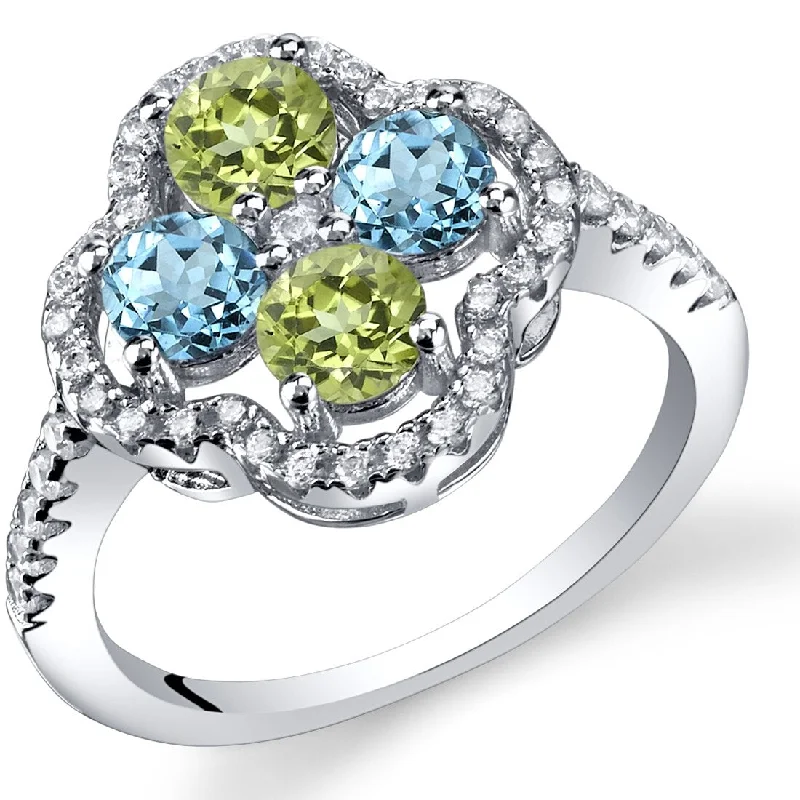 Gemstone rings featuring jade for green serene charm -Sterling Silver 1 ct Swiss Blue Topaz Birthstone Ring