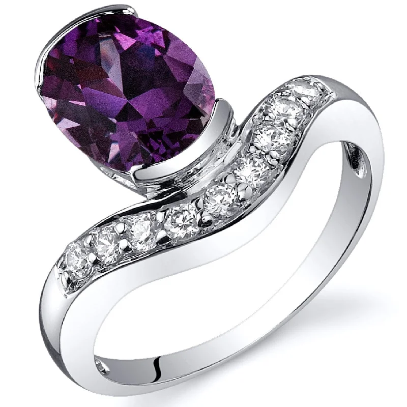 Personalized gemstone rings with custom-selected stone accents -Sterling Silver 2.75 ct Color-changing Alexandrite Ring