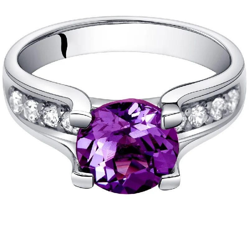 Modern gemstone rings with trendy stone designs -Sterling Silver 2.75 ct Color-changing Alexandrite Ring