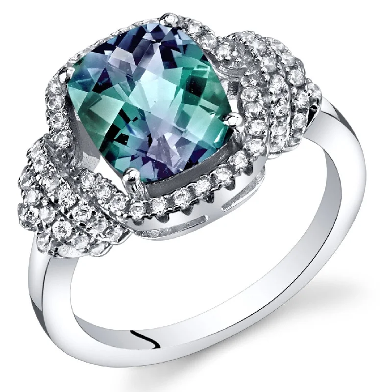 Gemstone rings featuring sapphire for rich blue shine -Sterling Silver 2.75 ct Color-changing Alexandrite Ring