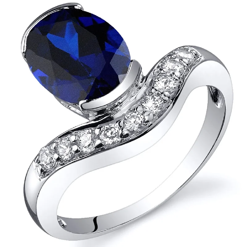 Affordable gemstone rings under fifteen dollars for gifts -Sterling Silver 2.75 ct Created Sapphire Birthstone Ring