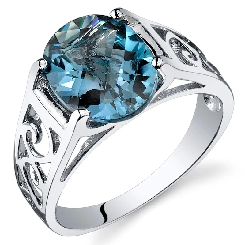 Gemstone rings with emerald for lush green beauty -Sterling Silver 2.75 ct London Blue Topaz Solitaire Ring