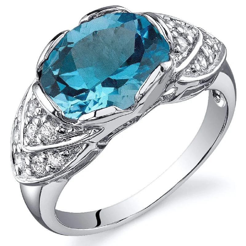 Vibrant gemstone rings with multicolor stone arrays -Sterling Silver 2.75 ct Swiss Blue Topaz Birthstone Ring