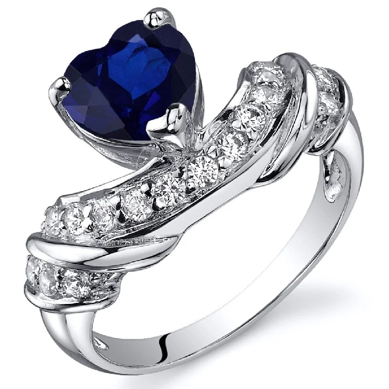 Gemstone rings perfect for casual finger accessorizing -Sterling Silver 2 ct Created Sapphire Birthstone Ring