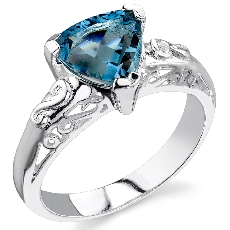 Gemstone rings featuring peridot for fresh green radiance -Sterling Silver 2 ct London Blue Topaz Solitaire Ring