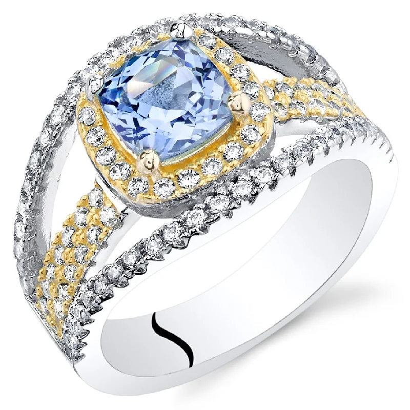 Gemstone rings with moonstone for mystical finger beauty -Sterling Silver 2 ct Simulated Tanzanite Birthstone Ring