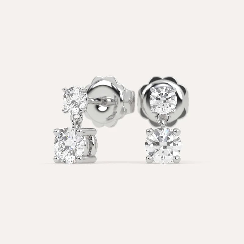 Patterned Drop Earrings for Interest-1 carat Round Diamond Drop Earrings