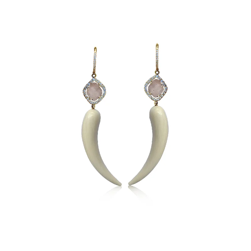 Woven Drop Earrings for Artistic-14k Curved Tusk Drop Earrings