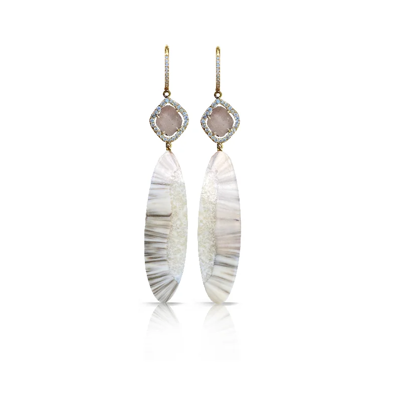 Silver Drop Earrings for Classic-14k Sliced Tusk Drop Earrings