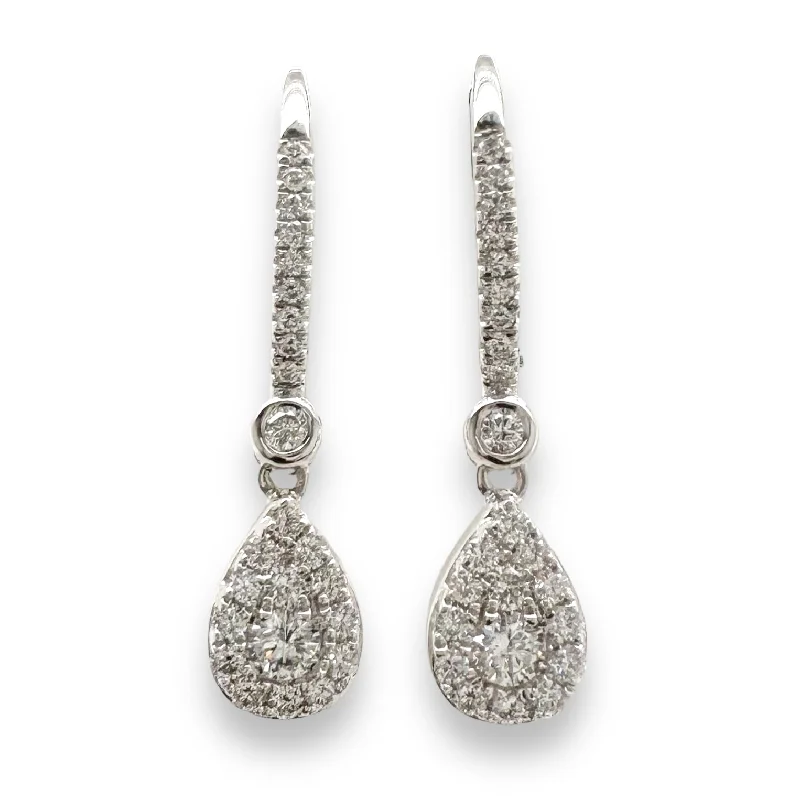 Sophisticated Drop Earrings for Elegant-14K W Gold 0.54ctw Diamond Drop Earrings