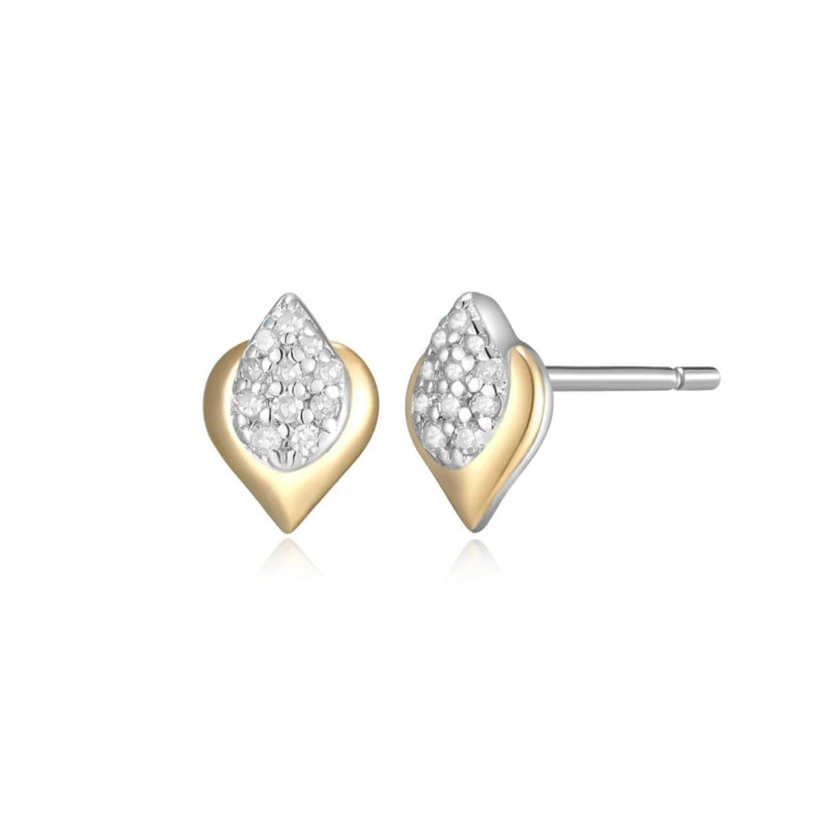 Infinity Drop Earrings for Eternal-14K Y Gold and SS  0.10ctw Diamond Teardrop Earrings