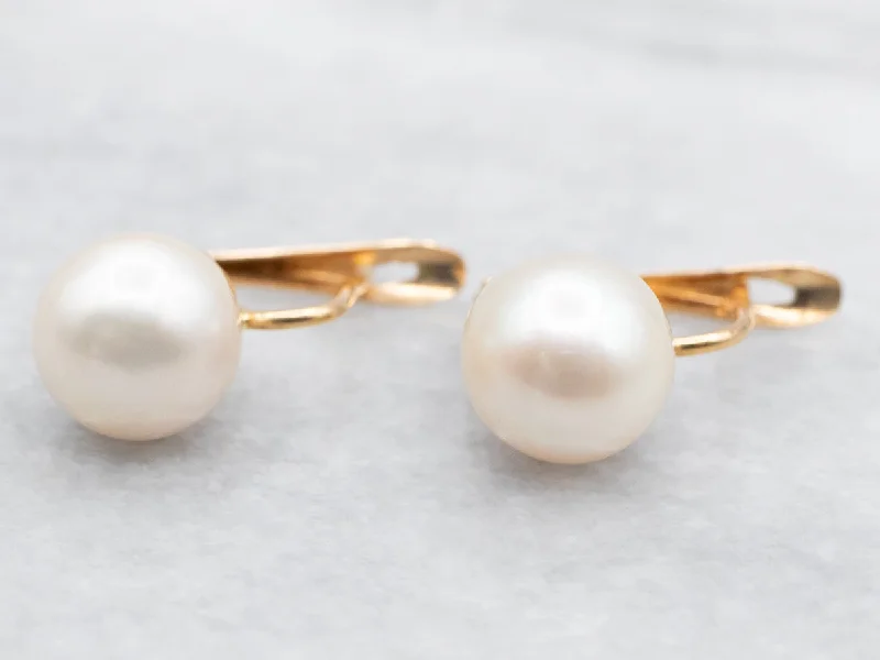 Round Drop Earrings for Traditional-18-Karat Gold and Pearl Drop Earrings