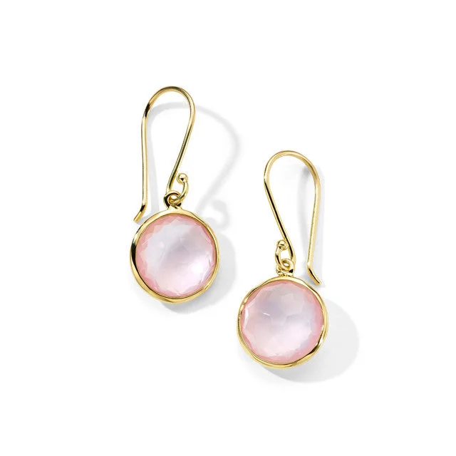 Fashion Drop Earrings for Trendy-18K Lollipop® Mini Drop Earrings in Rose Quartz