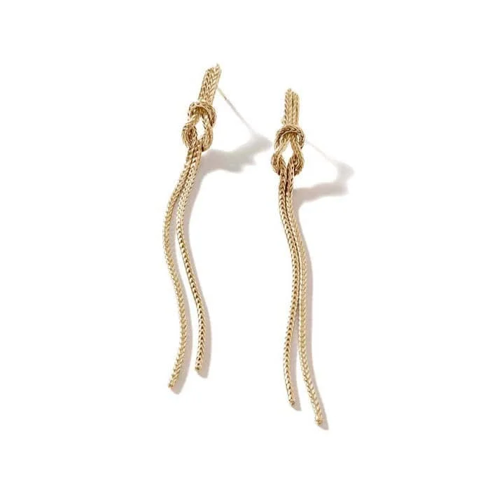 Sophisticated Drop Earrings for Elegant-John Hardy Manah Classic Chain Love Knot Drop Earrings in 14K Yellow Gold