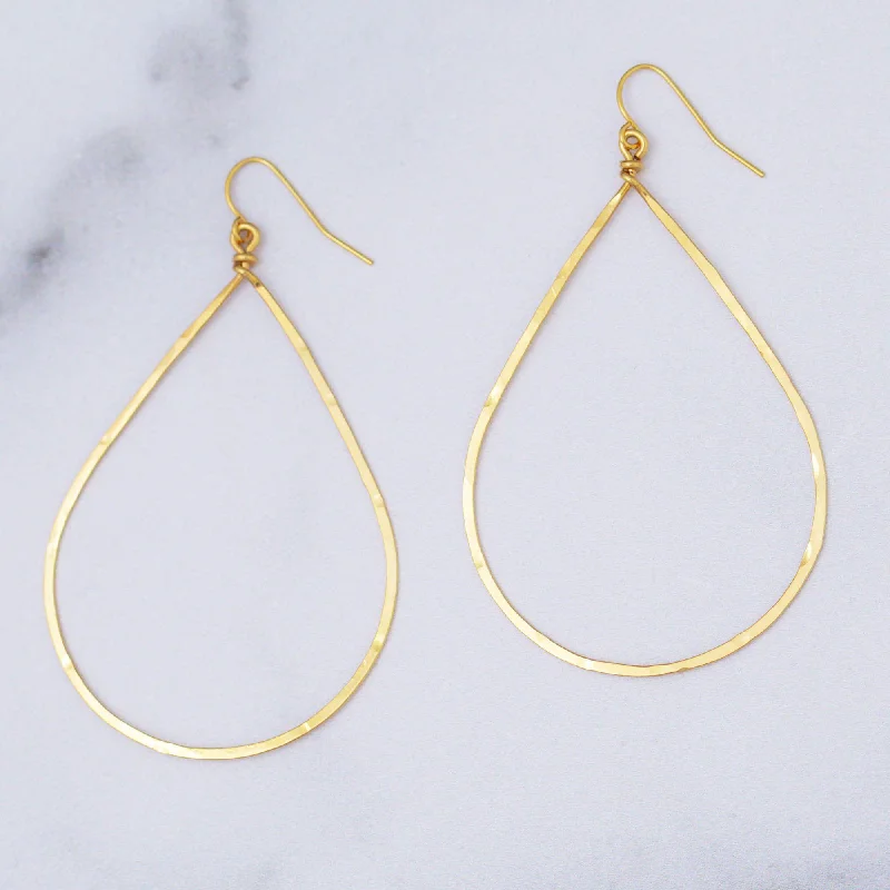 Handmade Drop Earrings for Artisanal-Gold-Plated Teardrop Earrings