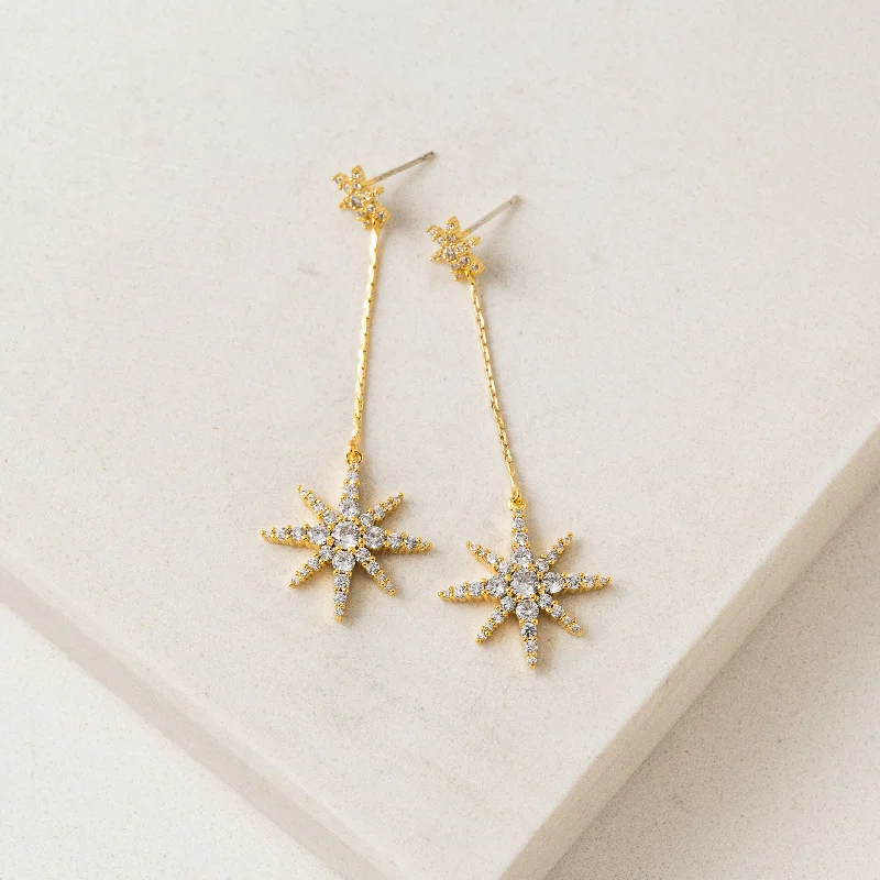 Onyx Drop Earrings for Bold-Aquila Star Drop Earrings Gold