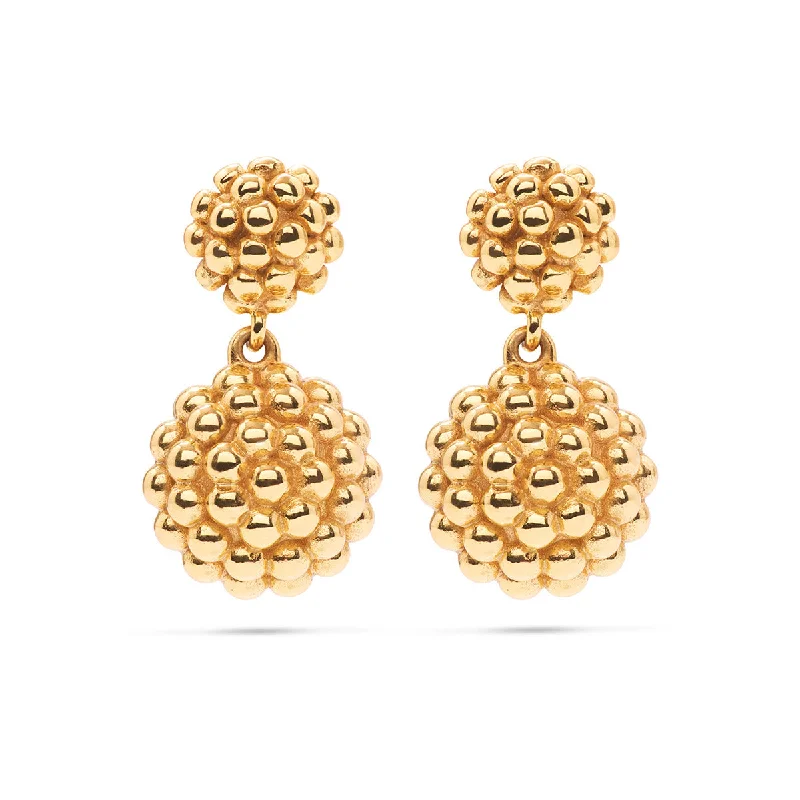 Hypoallergenic Drop Earrings for Sensitive-Berry Double Drop Earrings - Gold