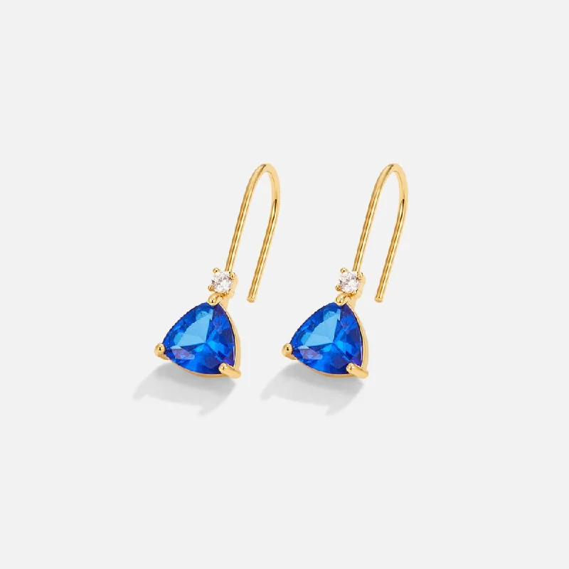 Oval Drop Earrings for Graceful-Blue Crystal Drop Earrings