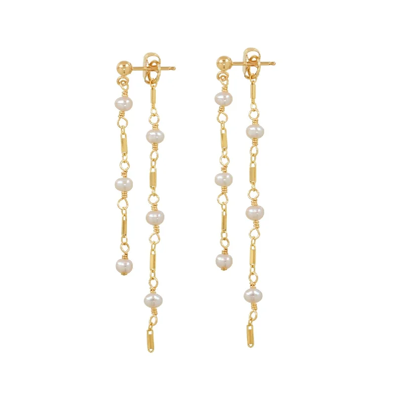 Twisted Drop Earrings for Stylish-Cascade Pearl Drop Earrings