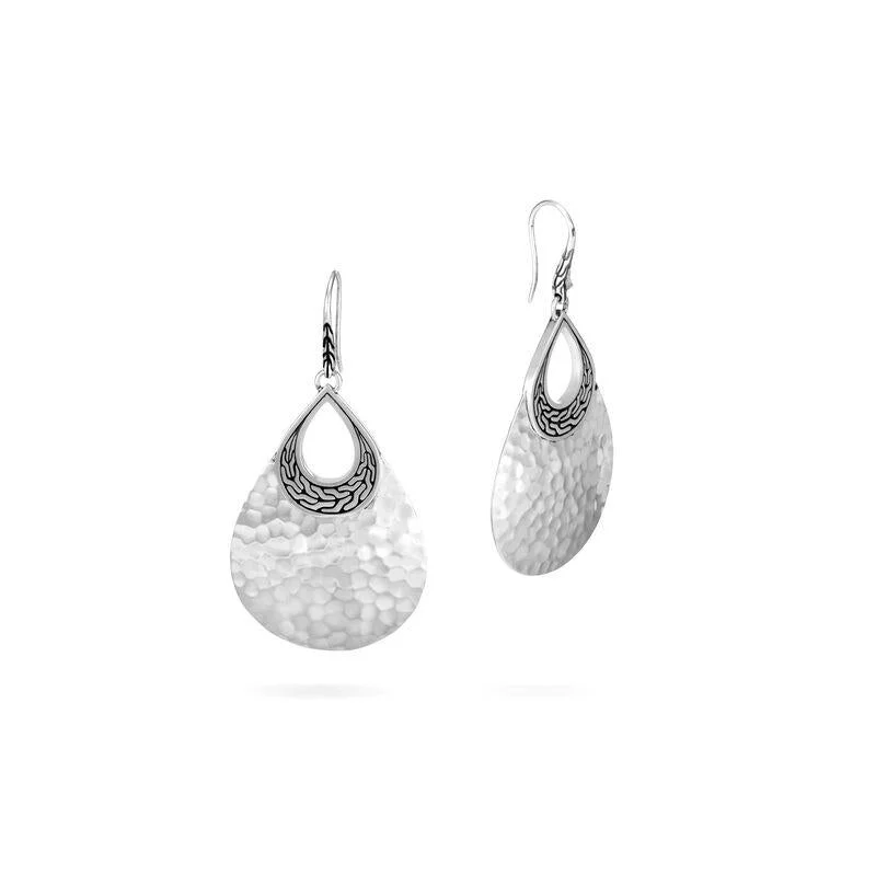 Kyanite Drop Earrings for Gray-Classic Chain Hammered Silver Drop Earrings by John Hardy