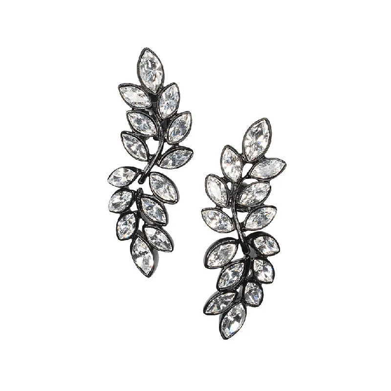 Beaded Drop Earrings for Decorative-Crystal Leaf Drop Earrings