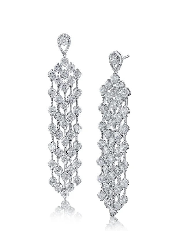 Minimalist Drop Earrings for Simple-Cubic Zirconia Fringe Drop Earrings