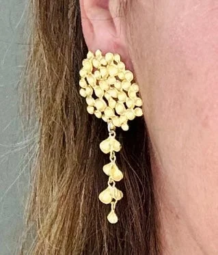 Geometric Drop Earrings for Structured-Custom Champagne Petal Drop Earrings