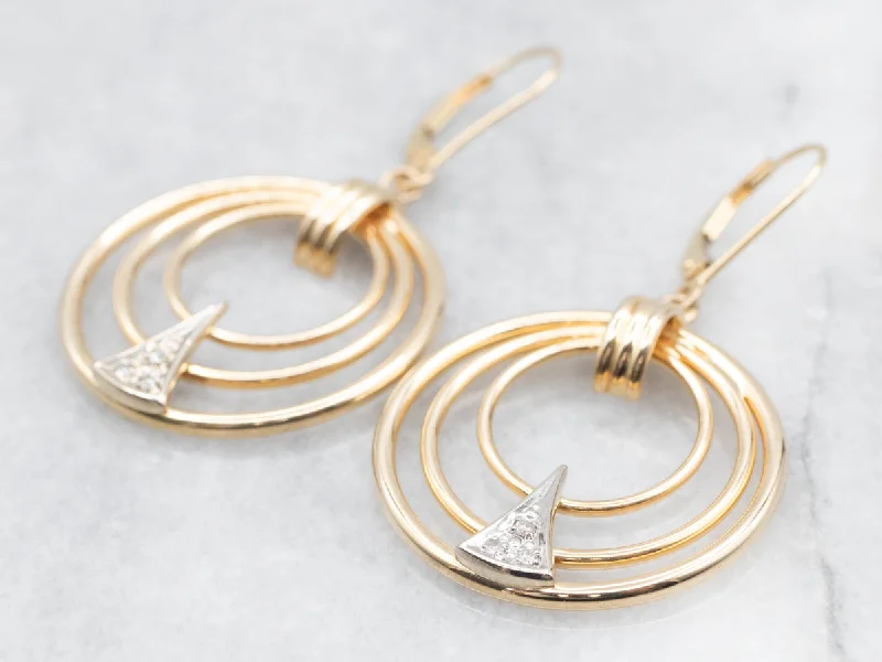 Twisted Drop Earrings for Stylish-Diamond Graduating Gold Ring Drop Earrings