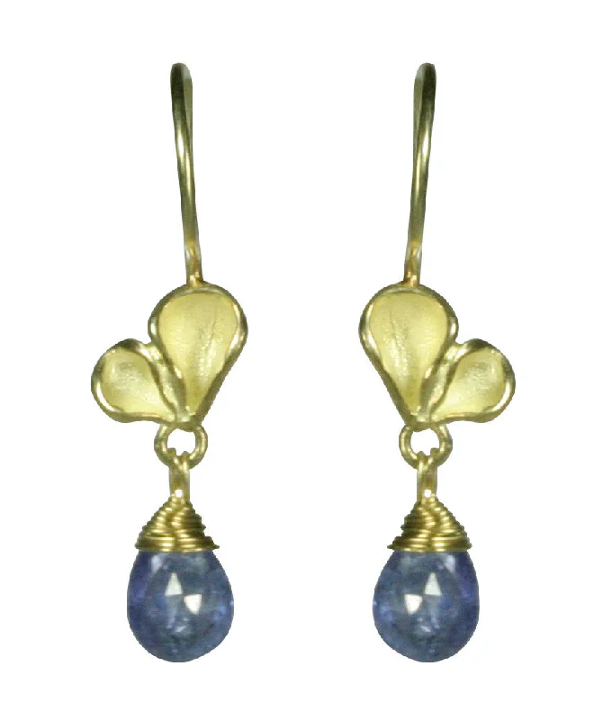 Free-Spirited Drop Earrings for Bohemian-Petite Double Petal Drop Earrings