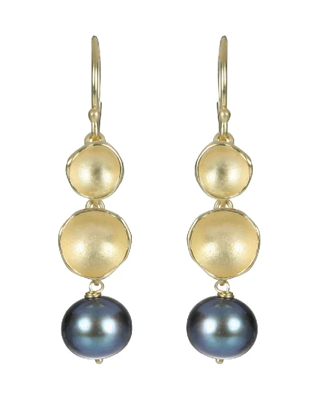 Layered Drop Earrings for Dramatic-Double Pod Drop Earrings