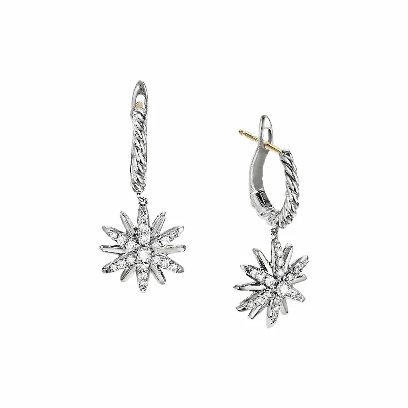 Ruby Drop Earrings for Passionate-Starburst Drop Earrings with Diamonds