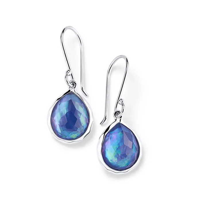 Onyx Drop Earrings for Bold-Ippolita Rock Candy Lapis Lazuli Triplet Mini Teardrop Earrings in Sterling Silver