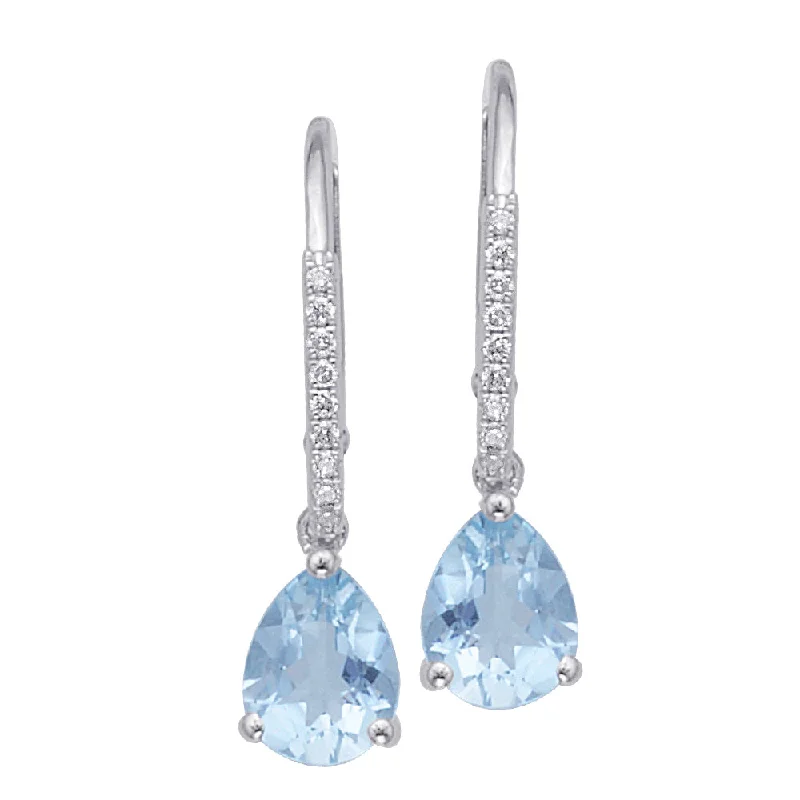 Moonstone Drop Earrings for Dreamy-Aquamarine and Diamond Drop Earrings