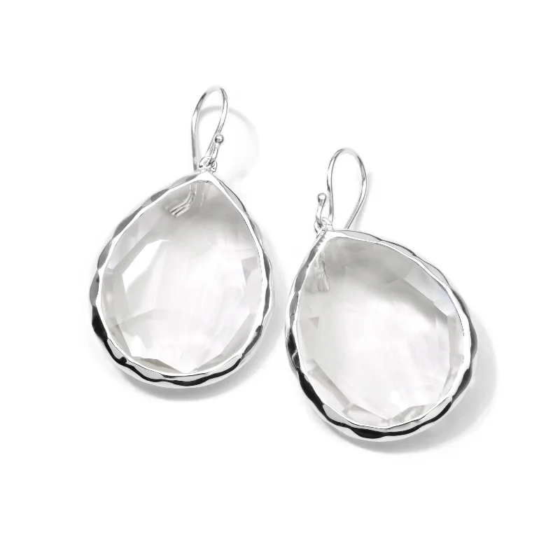 Medium Drop Earrings for Versatile-Ippolita Rock Candy Large Clear Quartz Teardrop Earrings in Sterling Silver