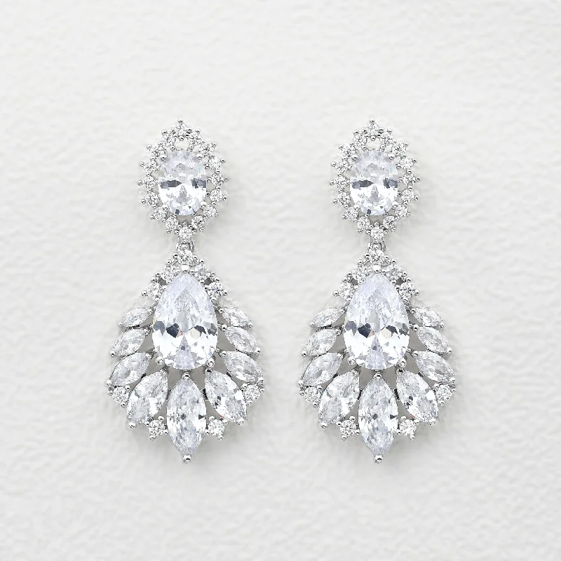 Topaz Drop Earrings for Radiant-Felicegals Stimulated Diamond Pear Drop Earrings