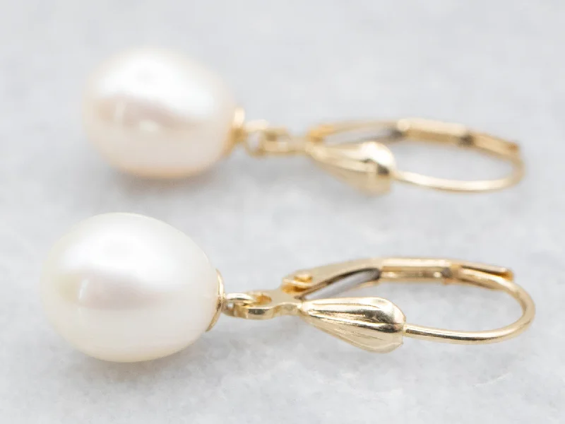 Apatite Drop Earrings for Soft-Freshwater Pearl Drop Earrings