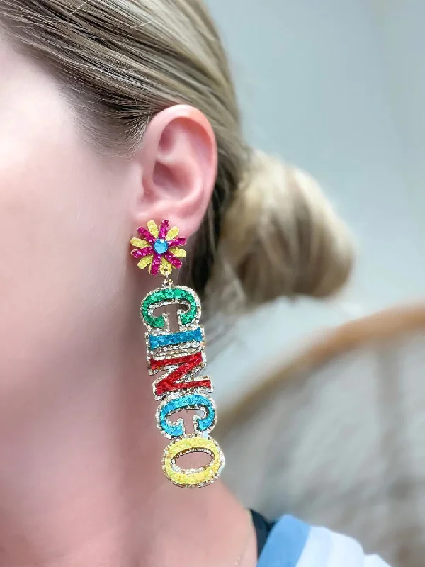 Statement Drop Earrings for Eye-Catching-Glitter 'Cinco De Mayo' Drop Earrings