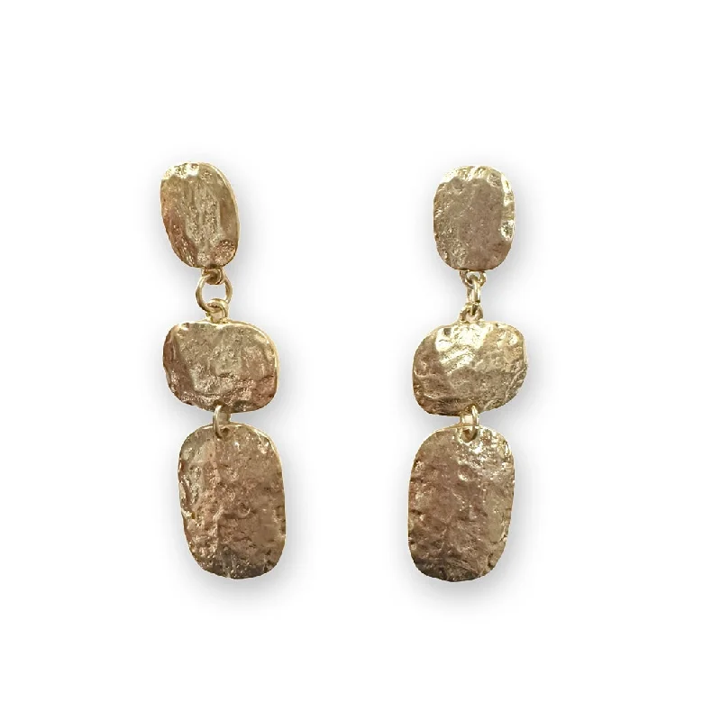 Embellished Drop Earrings for Fancy-Hammered Mixed Metal Drop Earrings