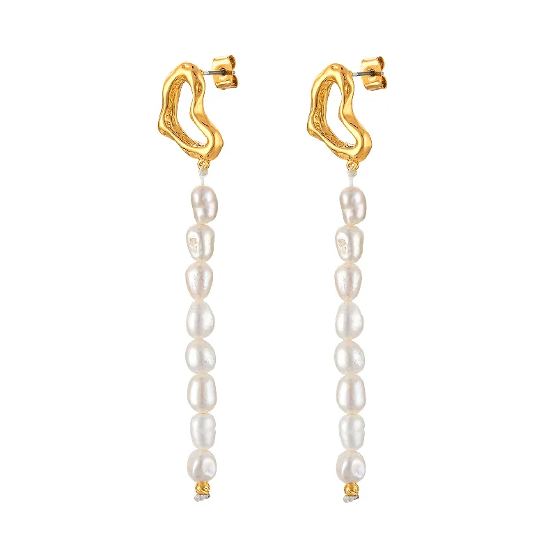 Quartz Drop Earrings for Simple-Heart Pearl Drop Earrings