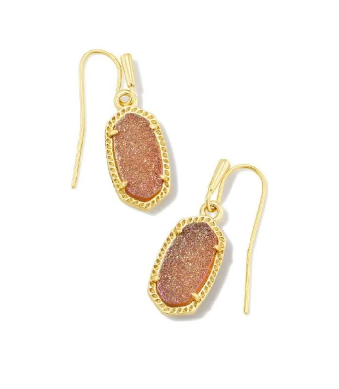 Vintage Drop Earrings for Nostalgic-Lee Gold Plated Drop Earrings in Spice Drusy by Kendra Scott